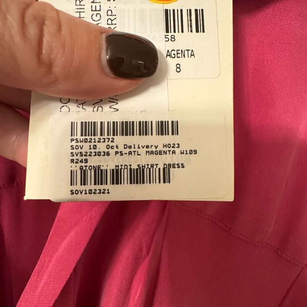 Revolve Sovere Atone Midi Shirt Dress in Magenta Size Small - Picture 8 of 9